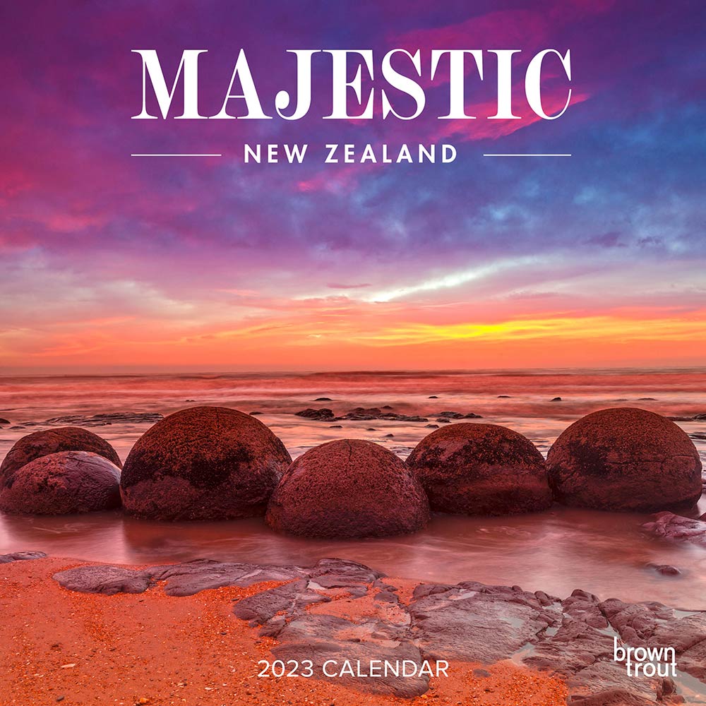 Majestic New Zealand | 2023 12 x 24 Inch Monthly Square Wall Calendar | BrownTrout | Travel Scenic Oceania Photography
