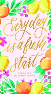 Bonnie Marcus | 2023-2024 3.5 x 6.5 Inch Two Year Monthly Pocket Planner | Foil Stamped Cover | BrownTrout | Fashion Designer Stationery