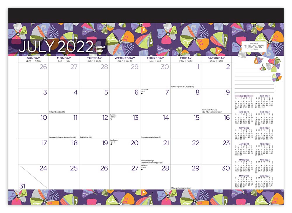 House of Turnowsky | 2023 14 x 10 Inch 18 Months Monthly Desk Pad Calendar | July 2022 - December 2023 | Plato | Stationery Elegant Exclusive