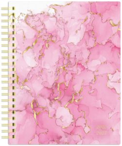 Crackled Blush | 2023 6 x 7.75 Inch 18 Months Weekly Desk Planner | Foil Stamped Cover | July 2022 - December 2023 | Plato | Planning Stationery