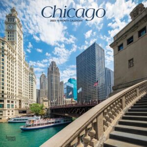 Chicago | 2023 12 x 24 Inch Monthly Square Wall Calendar | BrownTrout | USA United States of America Illinois Midwest City