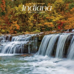 Indiana Wild & Scenic | 2023 12 x 24 Inch Monthly Square Wall Calendar | BrownTrout | USA United States of America Midwest State Nature