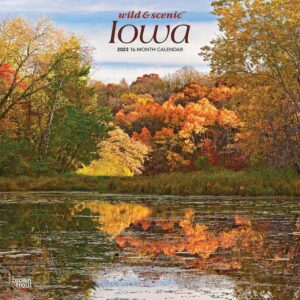 Iowa Wild & Scenic | 2023 12 x 24 Inch Monthly Square Wall Calendar | BrownTrout | USA United States of America Midwest State Nature