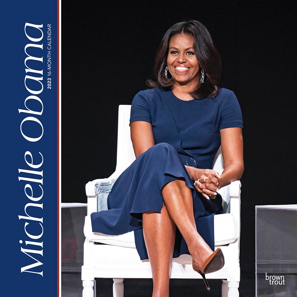 Michelle Obama | 2023 12 x 24 Inch Monthly Square Wall Calendar | BrownTrout | USA United States of America Famous Figure