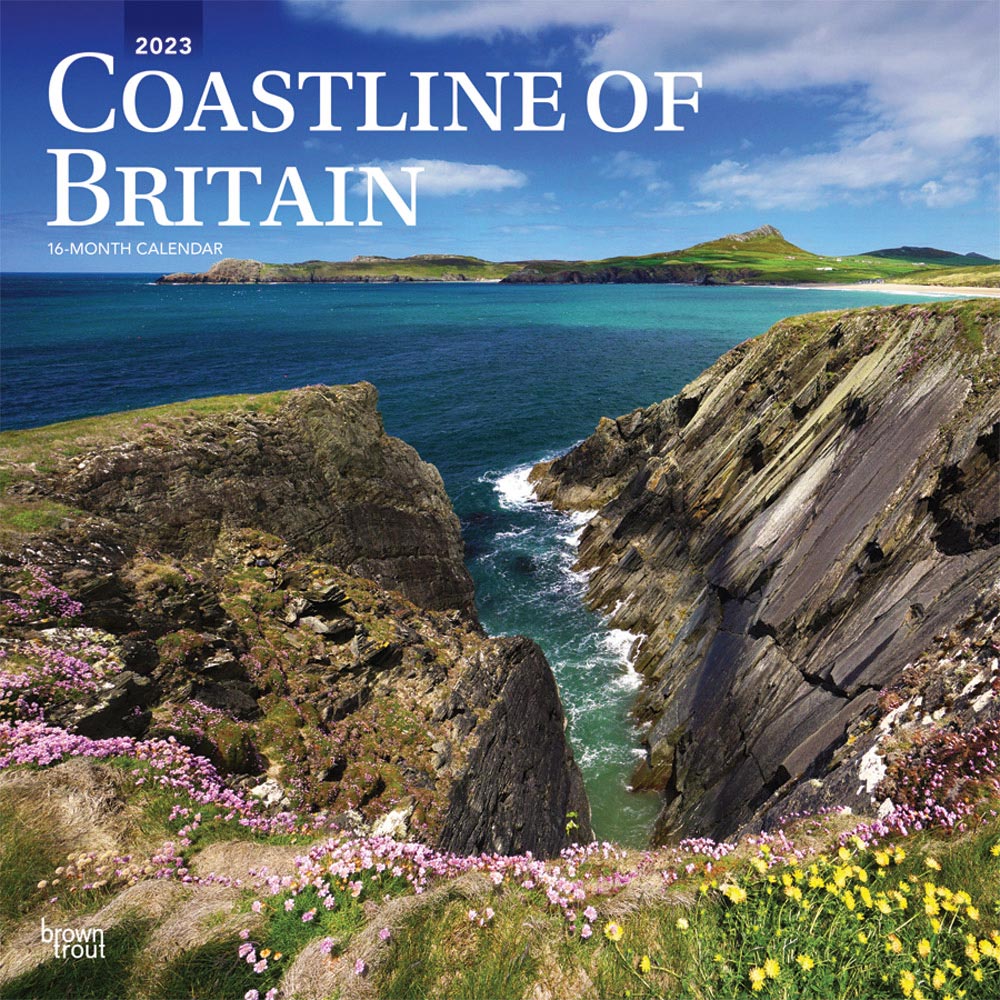 Coastline of Britain | 2023 12 x 24 Inch Monthly Square Wall Calendar | BrownTrout | Travel Scenic UK United Kingdom