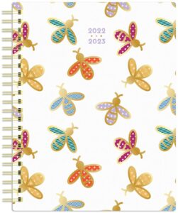 Busy Bees | 2023 6 x 7.75 Inch 18 Months Weekly Desk Planner | Foil Stamped Cover | July 2022 - December 2023 | Plato | Planning Stationery