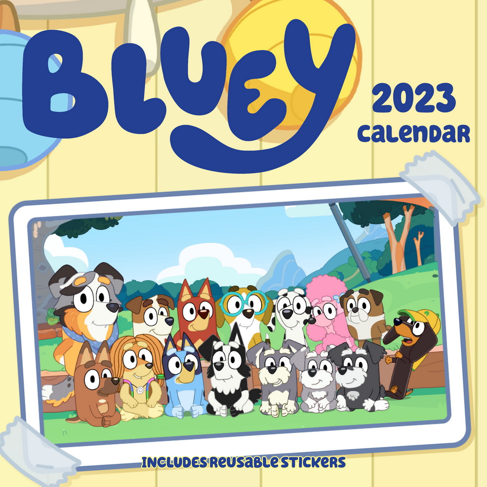 Bluey | 2023 12 x 24 Inch Monthly Square Wall Calendar | BrownTrout | Kids Cartoon Drawings