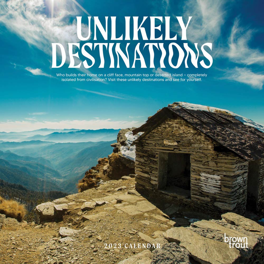 Unlikely Destinations | 2023 12 x 24 Inch Monthly Square Wall Calendar | BrownTrout | Travel Australia Oceania