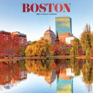 Boston | 2023 12 x 24 Inch Monthly Square Wall Calendar | Foil Stamped Cover | BrownTrout | USA United States of America Massachusetts Northeast City