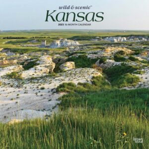 Kansas Wild & Scenic | 2023 12 x 24 Inch Monthly Square Wall Calendar | BrownTrout | USA United States of America Midwest State Nature