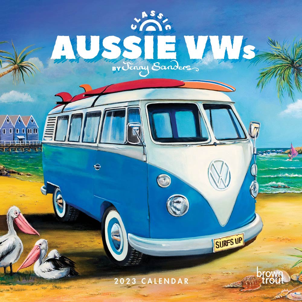 Classic Aussie VWs | 2023 12 x 24 Inch Monthly Square Wall Calendar | BrownTrout | Australian Volkswagens