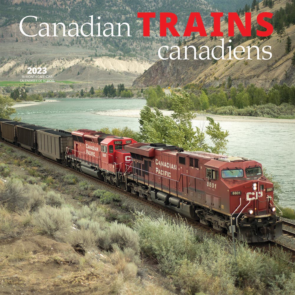 Canadian Trains | 2023 12 x 24 Inch Monthly Square Wall Calendar | English/French Bilingual | Wyman Publishing | Heavy Machinery Transportation