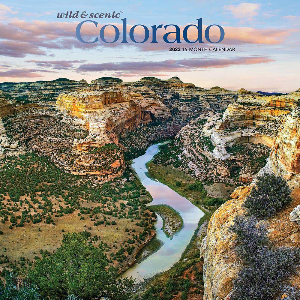 Colorado Wild & Scenic | 2023 12 x 24 Inch Monthly Square Wall Calendar | Foil Stamped Cover | BrownTrout | USA United States of America Rocky Mountain State Nature
