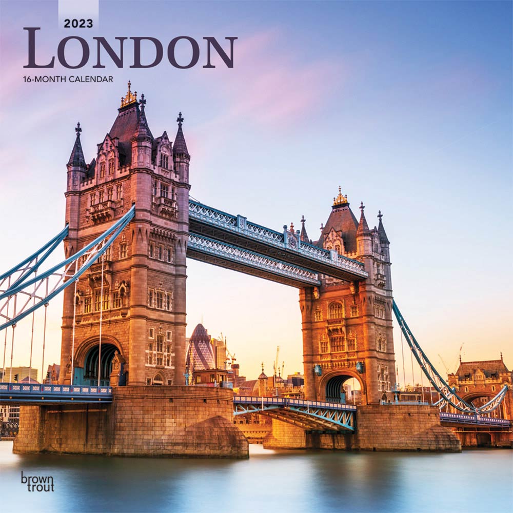 London | 2023 12 x 24 Inch Monthly Square Wall Calendar | BrownTrout | UK United Kingdom City