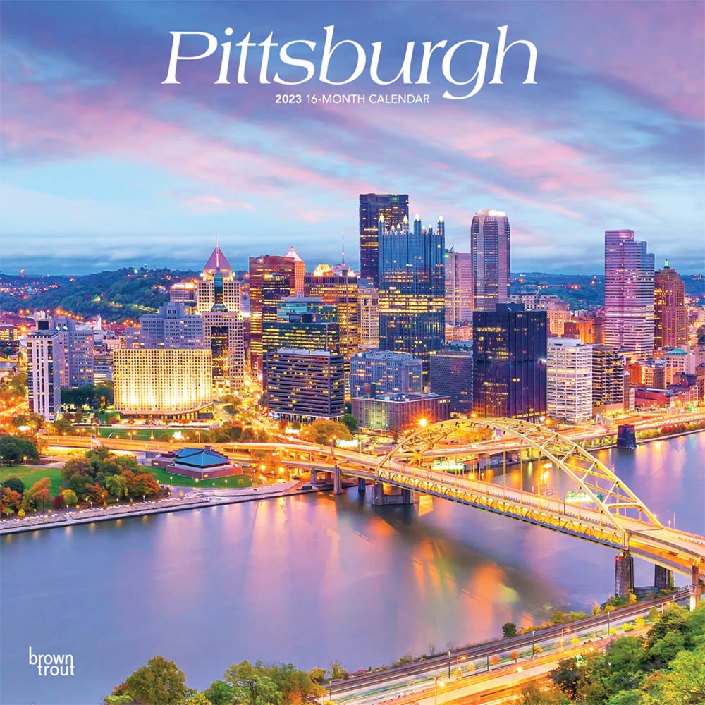 Pittsburgh | 2023 12 x 24 Inch Monthly Square Wall Calendar | BrownTrout | USA United States of America Pennsylvania Northeast City