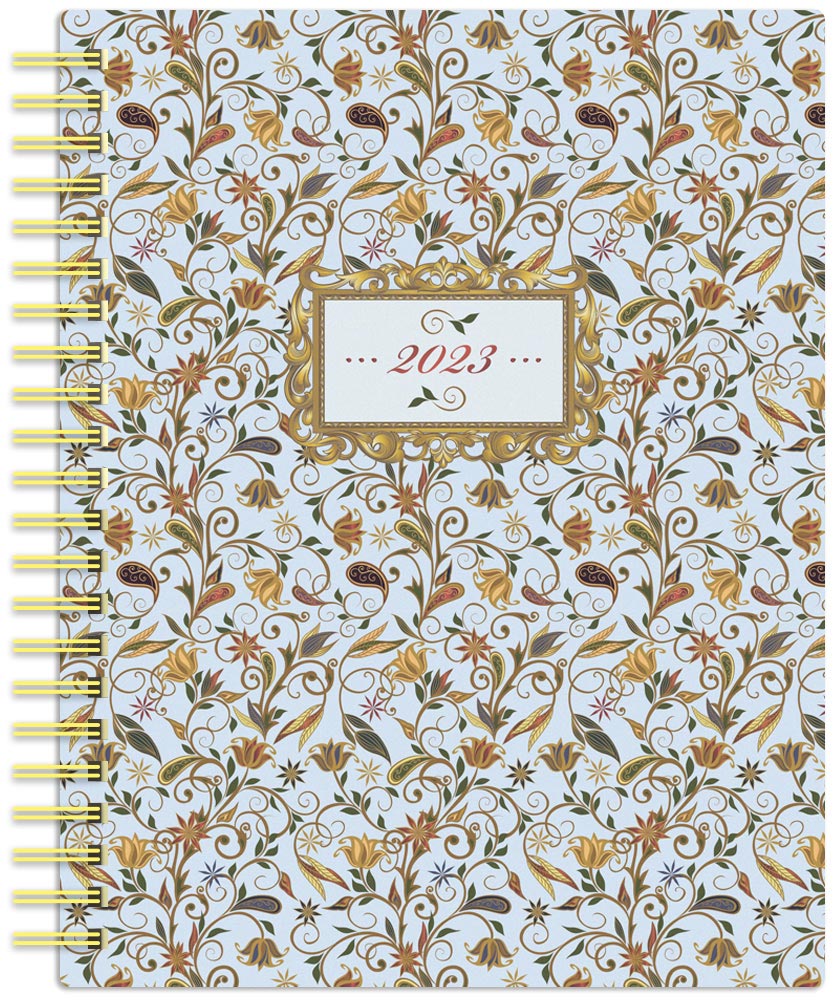 Tuscan Delight | 2023 6 x 7.75 Inch Weekly Desk Planner | Foil Stamped Cover | BrownTrout | Stationery Elegant Exclusive