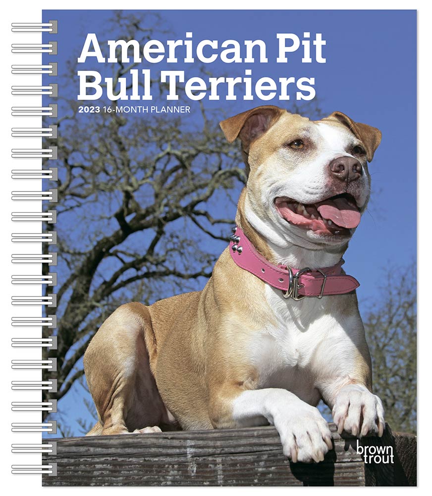 American Pit Bull Terriers | 2023 6 x 7.75 Inch Spiral-Bound Wire-O Weekly Engagement Planner Calendar | New Full-Color Image Every Week | BrownTrout | Animals Dog Breeds DogDays