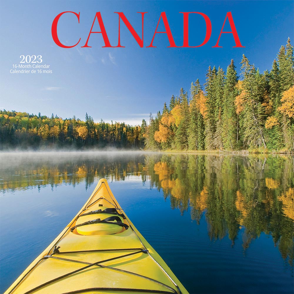 Canada | 2023 12 x 24 Inch Monthly Square Wall Calendar | English/French Bilingual | Wyman Publishing | Regional Travel Nature Scenic