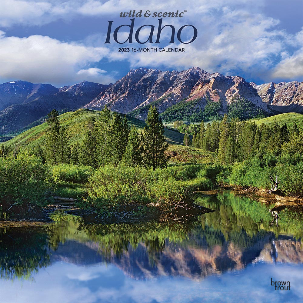 Idaho Wild & Scenic | 2023 12 x 24 Inch Monthly Square Wall Calendar | BrownTrout | USA United States of America Rocky Mountain State Nature