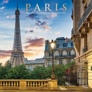 Paris | 2023 12 x 24 Inch Monthly Square Wall Calendar | Foil Stamped Cover | English/French Bilingual | BrownTrout | Scenic Travel Europe France