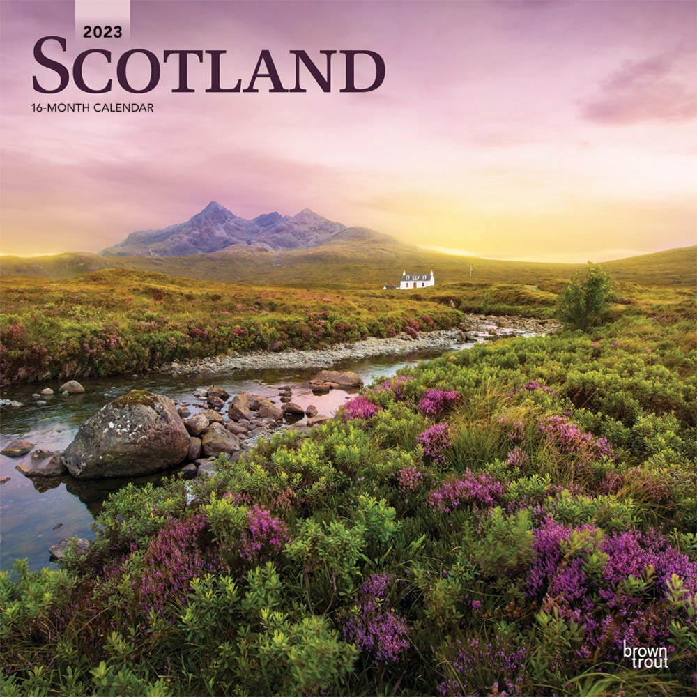 Scotland | 2023 12 x 24 Inch Monthly Square Wall Calendar | BrownTrout | UK United Kingdom Scenic