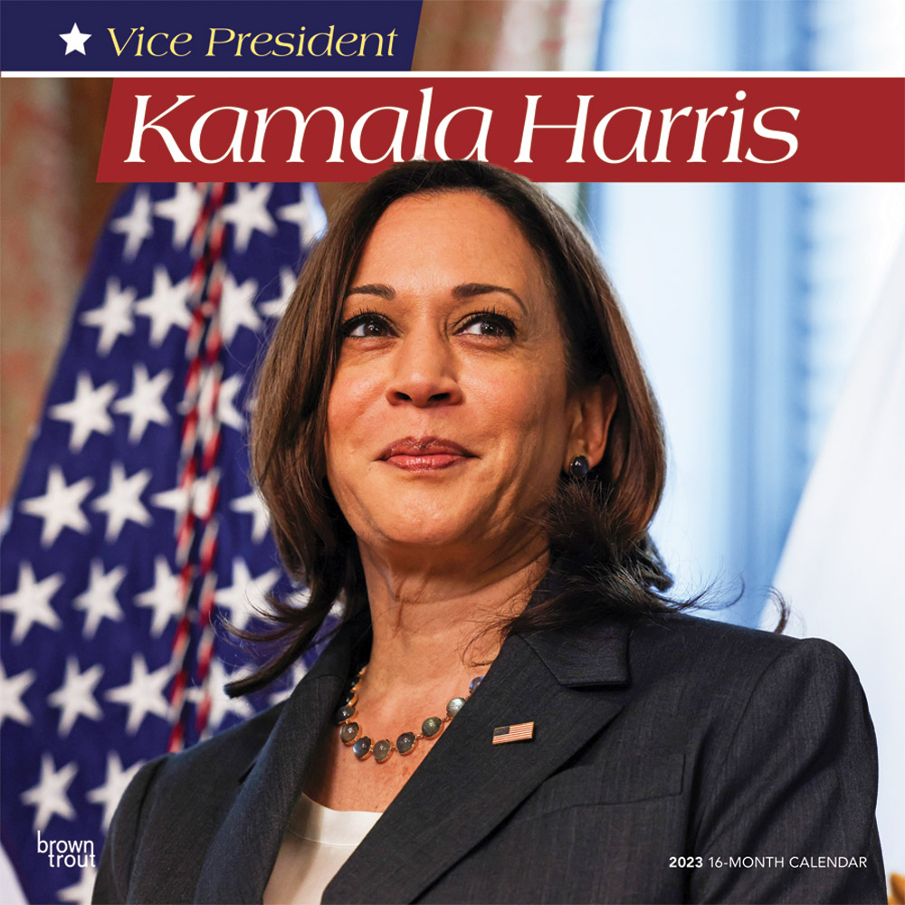 Vice President Kamala Harris | 2023 12 x 24 Inch Monthly Square Wall Calendar | BrownTrout | Democratic Party VP Politician Senate