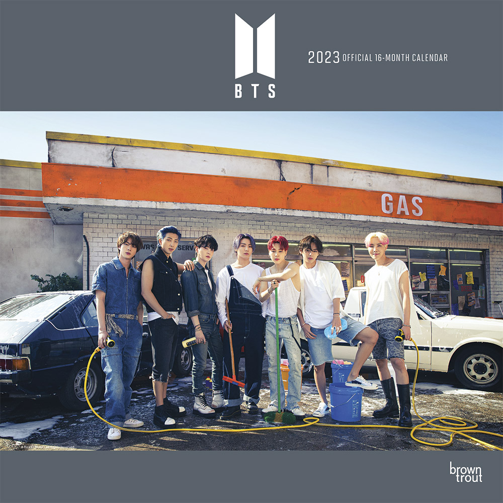 BTS OFFICIAL | 2023 12 x 24 Inch Monthly Square Wall Calendar | BrownTrout | K-Pop Bangtan Boys Music