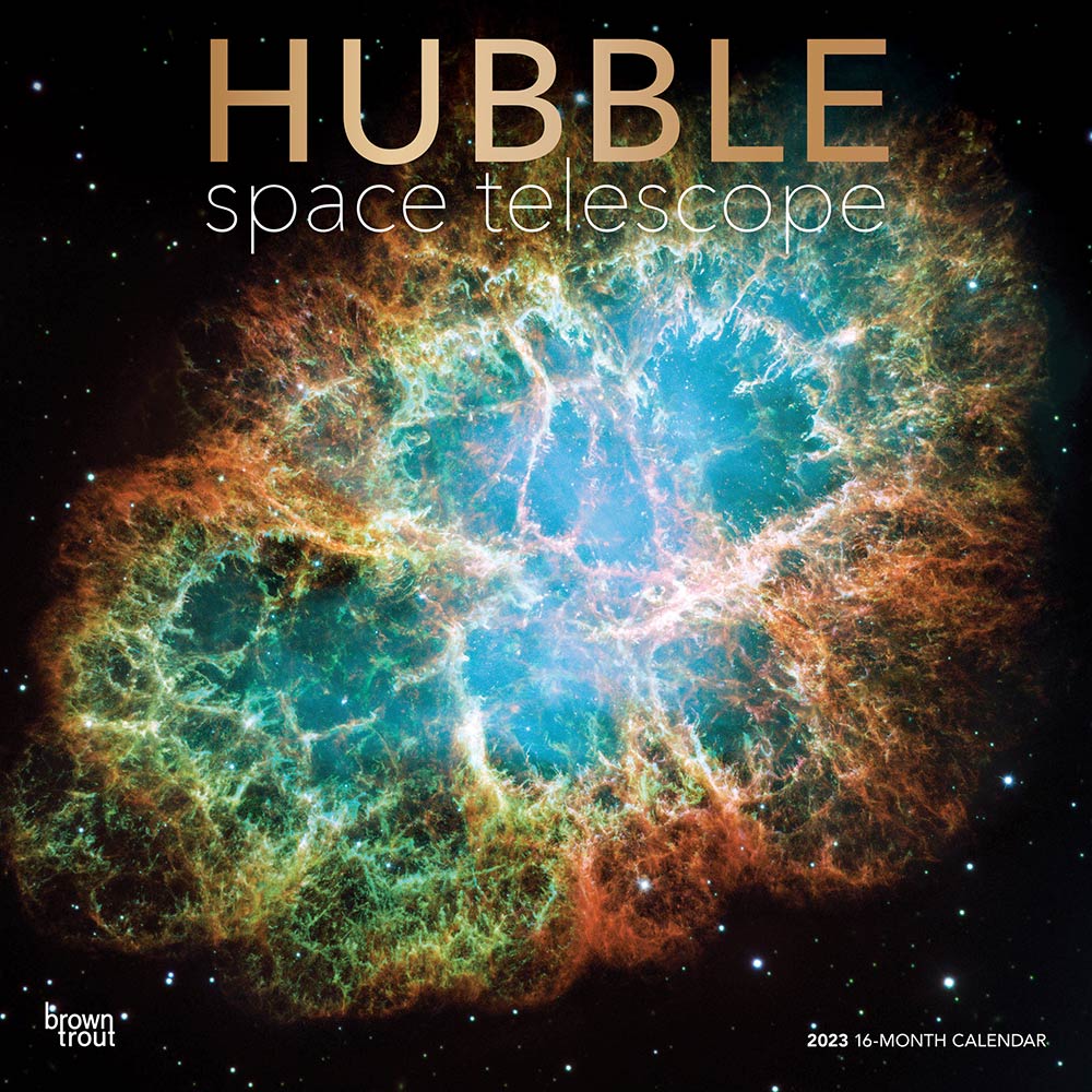 Hubble Space Telescope | 2023 12 x 24 Inch Monthly Square Wall Calendar | Foil Stamped Cover | BrownTrout | Science Astronomy Technology