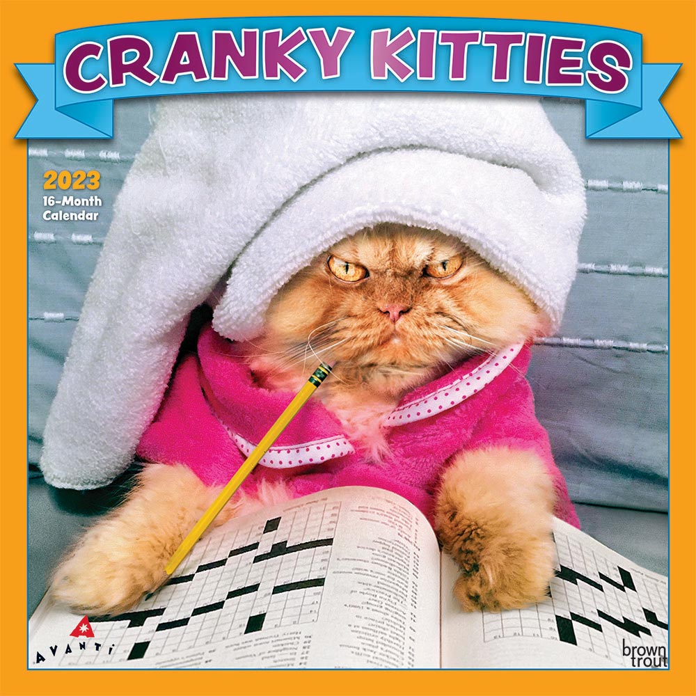 Avanti Cranky Kitties 2023 Square Wall Calendar BrownTrout