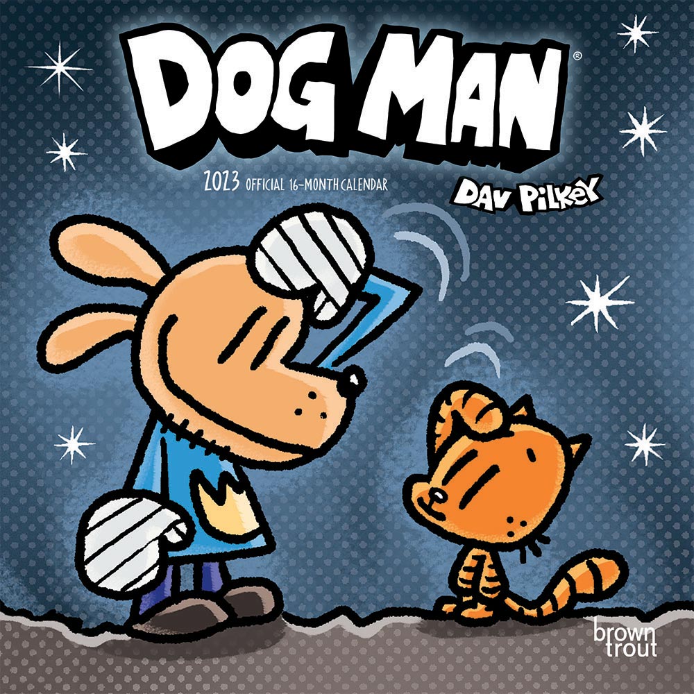 Dog Man | 2023 7 x 14 Inch Monthly Mini Wall Calendar | BrownTrout | DogMan Canine Book Calendar