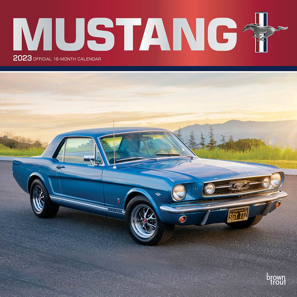 Mustang OFFICIAL | 2023 12 x 24 Inch Monthly Square Wall Calendar | Foil Stamped Cover | BrownTrout | Ford Motor Muscle Car