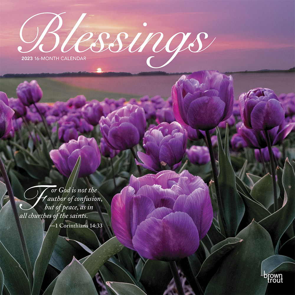 Blessings | 2023 12 x 24 Inch Monthly Square Wall Calendar | BrownTrout | Religious Prayers Inspiration
