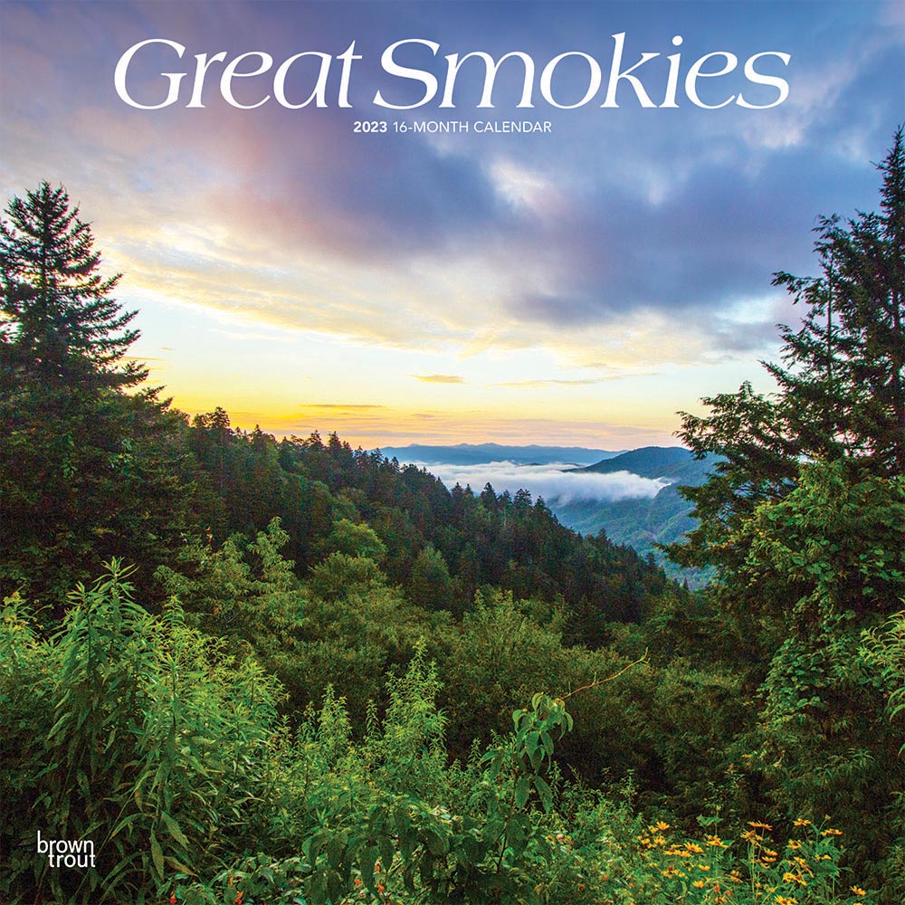 Great Smokies | 2023 12 x 24 Inch Monthly Square Wall Calendar | BrownTrout | USA United States of America Scenic Nature Mountain