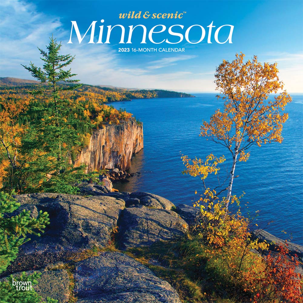 Minnesota Wild & Scenic | 2023 12 x 24 Inch Monthly Square Wall Calendar | BrownTrout | USA United States of America Midwest State Nature