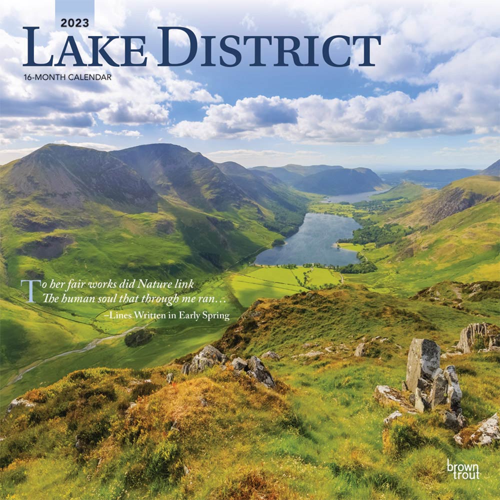 Lake District | 2023 12 x 24 Inch Monthly Square Wall Calendar | BrownTrout | United Kingdom National Park Cumbria