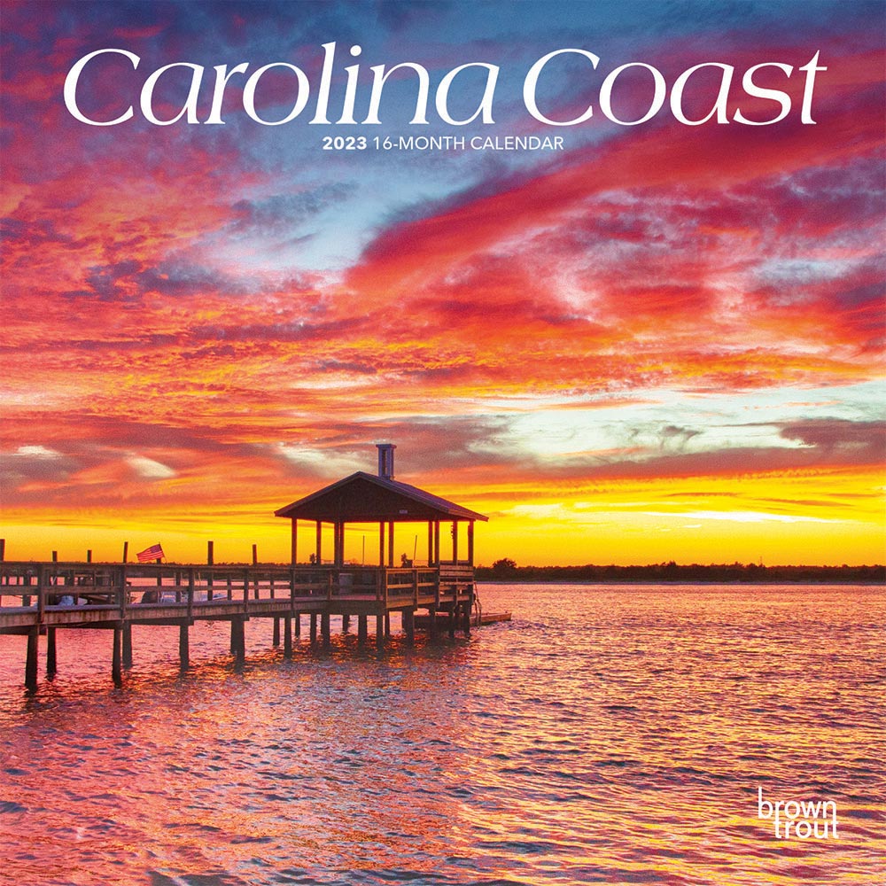 Carolina Coast | 2023 7 x 14 Inch Monthly Mini Wall Calendar | BrownTrout | USA United States of America Southeast State Nature