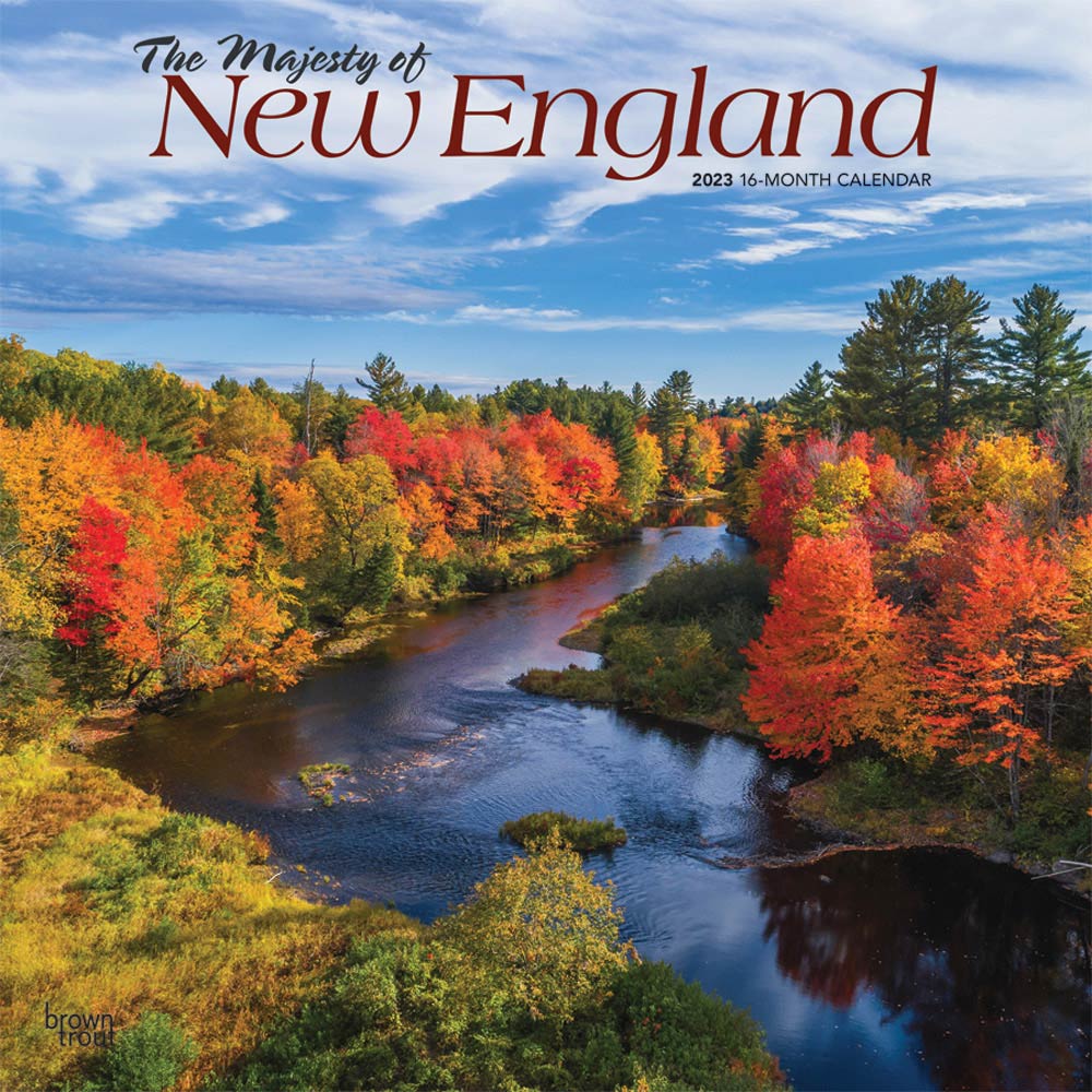 The Majesty of New England | 2023 12 x 24 Inch Monthly Square Wall Calendar | BrownTrout | USA United States of America East Coast Scenic Nature