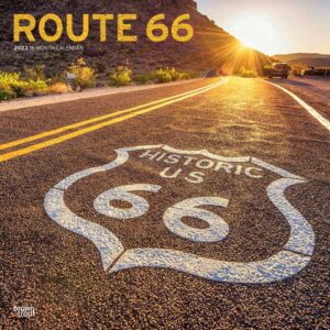 Route 66 | 2023 12 x 24 Inch Monthly Square Wall Calendar | BrownTrout | USA United States of America Scenic Rural