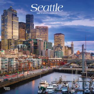 Seattle | 2023 12 x 24 Inch Monthly Square Wall Calendar | BrownTrout | USA United States of America Washington Pacific West Coast City