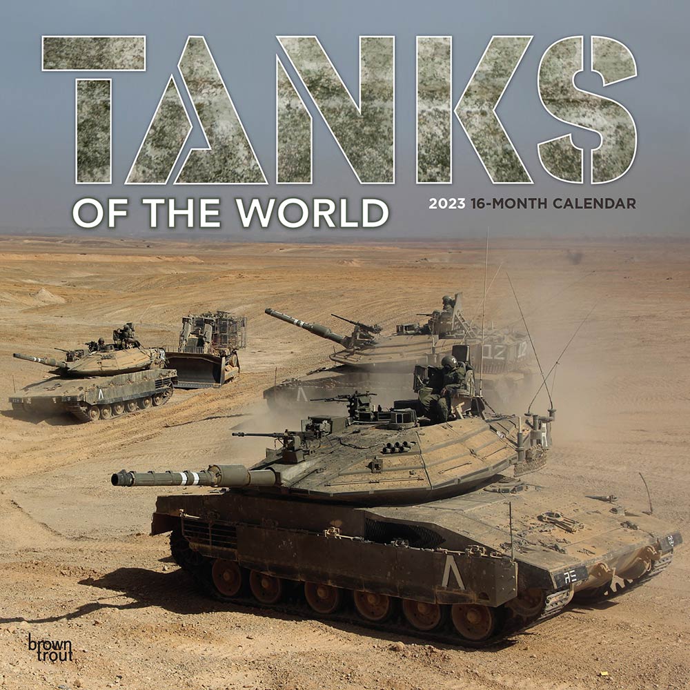 Tanks of the World | 2023 12 x 24 Inch Monthly Square Wall Calendar | BrownTrout | Military Vehicle Equipment