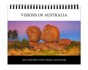 Visions of Australia | 2023 7.5 x 6 Inch Monthly Double-View Easel Desk Calendar | BrownTrout | Travel Scenic Oceania Photography