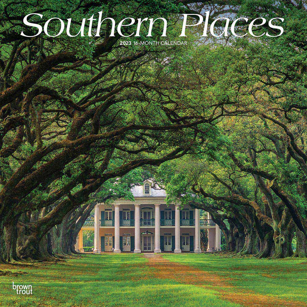 Southern Places | 2023 12 x 24 Inch Monthly Square Wall Calendar | BrownTrout | USA United States of America Scenic Nature