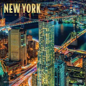 New York City | 2023 12 x 24 Inch Monthly Square Wall Calendar | Foil Stamped Cover | BrownTrout | USA United States of America NYC State Northeast