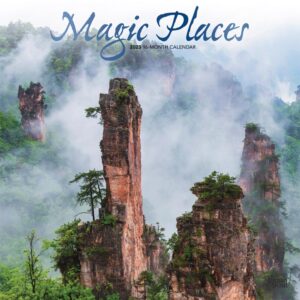 Magic Places | 2023 12 x 24 Inch Monthly Square Wall Calendar | Foil Stamped Cover | BrownTrout | Scenic Travel World Photography