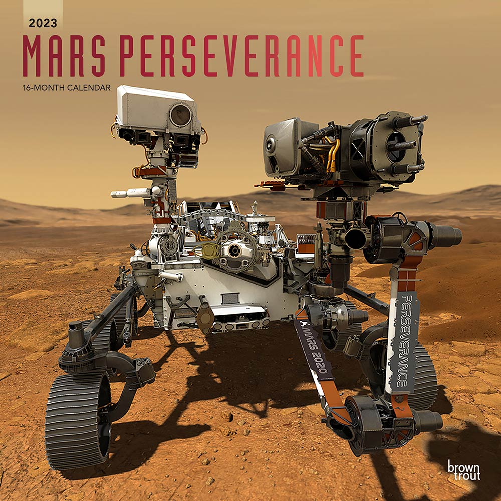 Mars Perseverance | 2023 12 x 24 Inch Monthly Square Wall Calendar | Foil Stamped Cover | BrownTrout | Astronomy Rover Space Exploration