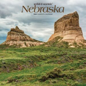 Nebraska Wild & Scenic | 2023 12 x 24 Inch Monthly Square Wall Calendar | BrownTrout | USA United States of America Midwest State Nature