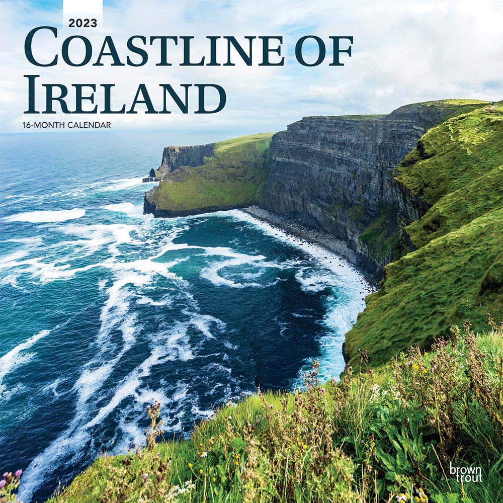 Coastline of Ireland | 2023 12 x 24 Inch Monthly Square Wall Calendar | BrownTrout | Travel Nature Ocean Cliffs Celtic