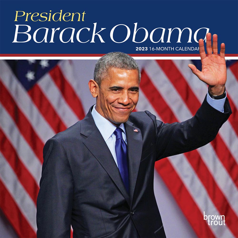 President Barack Obama | 2023 7 x 14 Inch Monthly Mini Wall Calendar | BrownTrout | USA United States of America Famous Figure