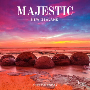 Majestic New Zealand | 2023 12 x 24 Inch Monthly Square Wall Calendar | BrownTrout | Travel Scenic Oceania Photography