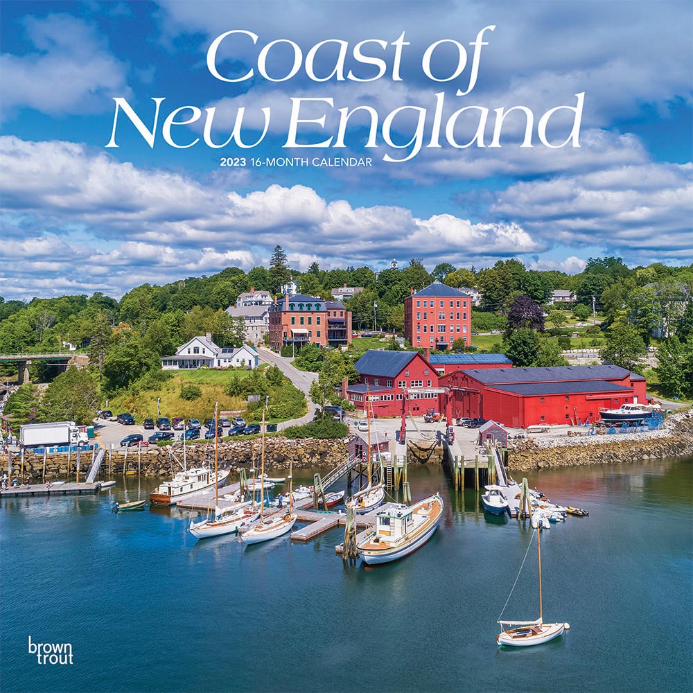Coast of New England | 2023 12 x 24 Inch Monthly Square Wall Calendar | BrownTrout | USA United States of America Scenic Nature Ocean Sea Coast